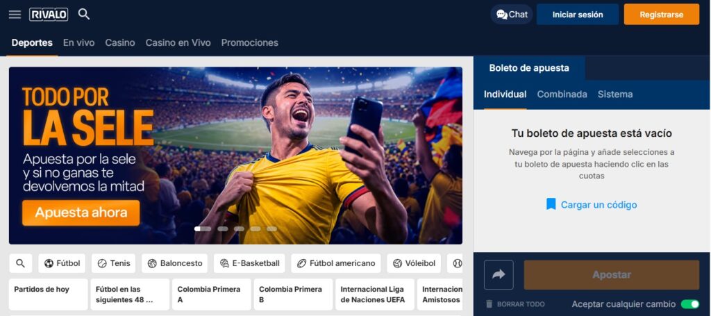 Landing oficial Rivalo colombia