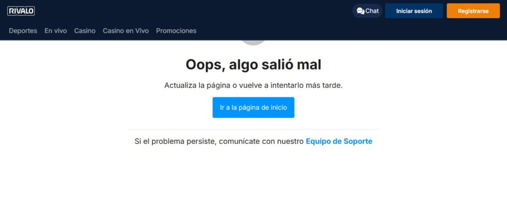 error al registrarse en rivalo colombia