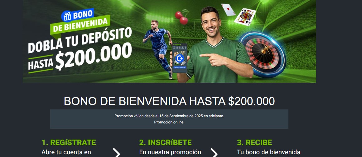Promoción de bienvenida de Codere Colombia