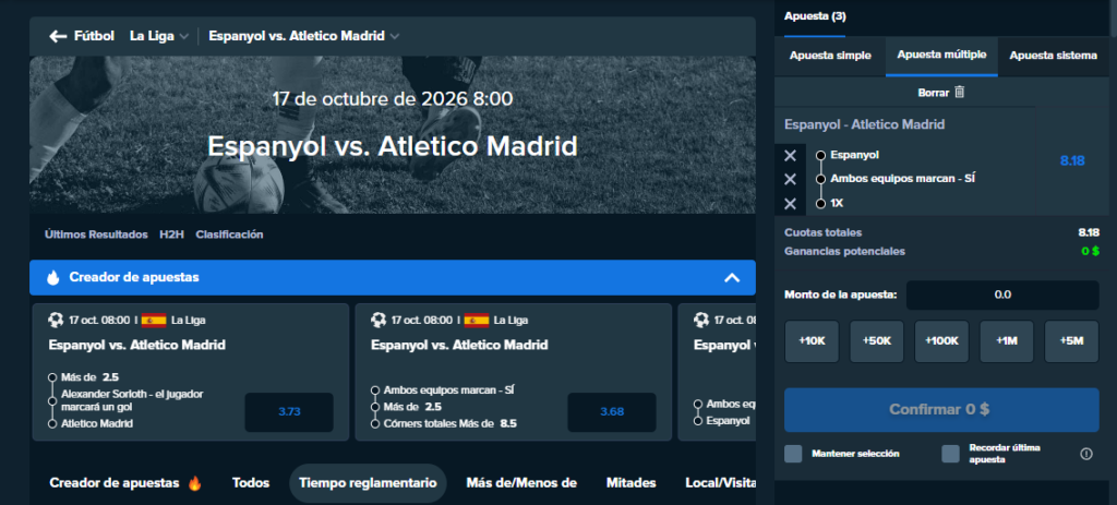 Creador de apuestas en Stake.co
