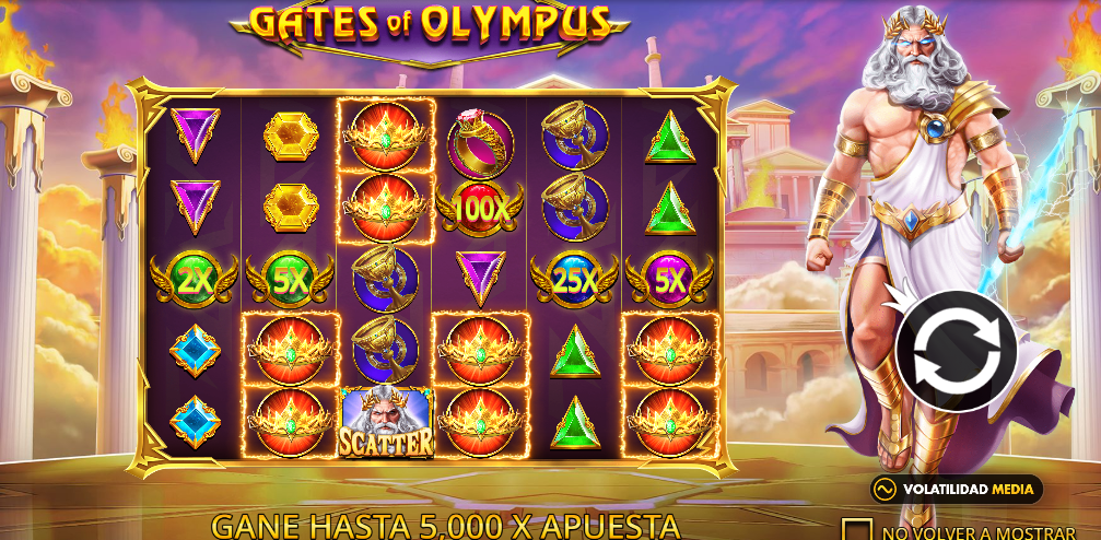 Pantalla de Gates of Olympus